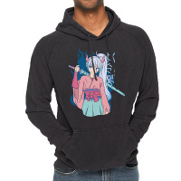 Japanese Anime Demon Samurai Ninja Girl Katana Sword Premium Vintage Hoodie | Artistshot