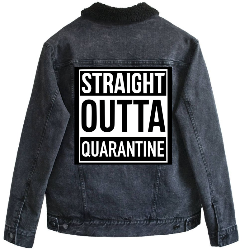 Straight Outta Quarantine Unisex Sherpa-Lined Denim Jacket by jorsievinettc | Artistshot