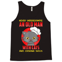 Mens An Old Man With Cats And Cooking Skills Edition Tank Top | Artistshot