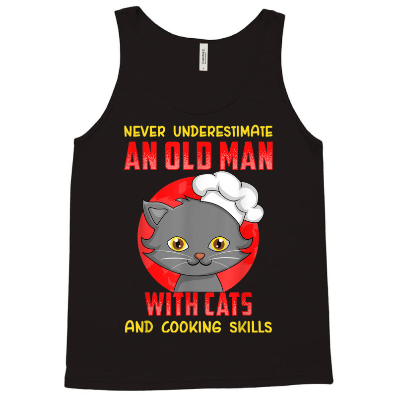 Mens An Old Man With Cats And Cooking Skills Edition Tank Top | Artistshot