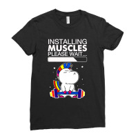 Unicorn Installing Muscle3 Ladies Fitted T-shirt | Artistshot