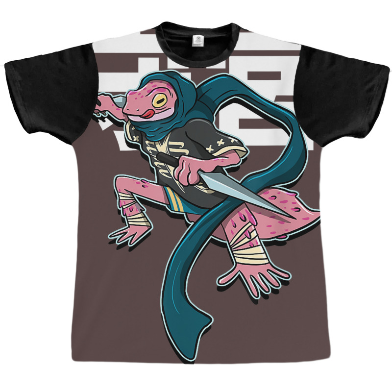 Japanese Art Samurai Vintage Gecko Fighter Retro Design Graphic T-shirt | Artistshot