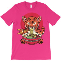 Japanese Baby Tiger Eating Ramen Noodles T-shirt | Artistshot