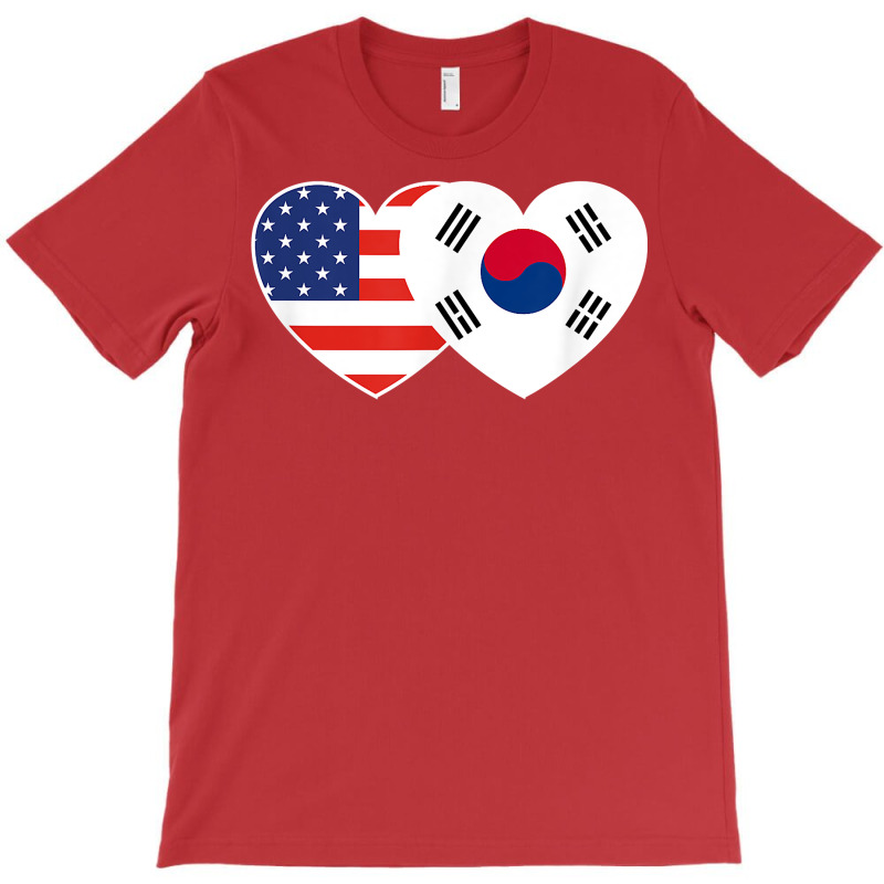 South Korea Usa Flag Twin Heart T Shirt For Korean Americans T-shirt | Artistshot