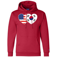 South Korea Usa Flag Twin Heart T Shirt For Korean Americans Champion Hoodie | Artistshot