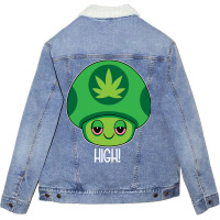 Weed Mushroom Vintage Travel Unisex Sherpa-lined Denim Jacket | Artistshot