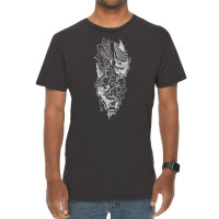 Japanese Hannya Mask Lotus Flower Art  White Vintage T-shirt | Artistshot