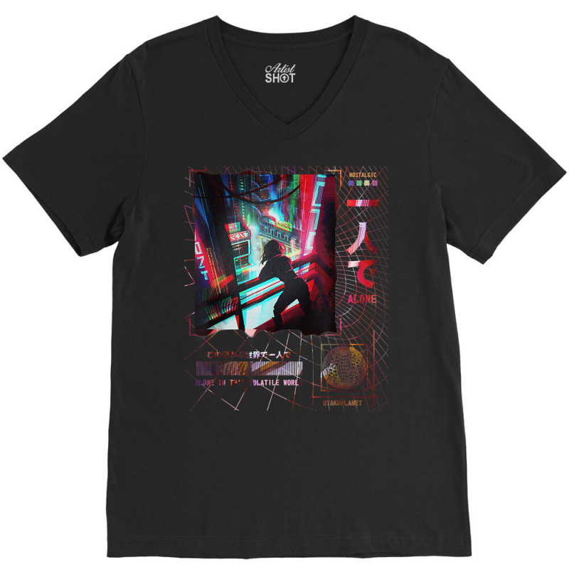 Japanese Indie Alt Aesthetic Grunge Vaporwave Anime Harajuku V-neck Tee | Artistshot