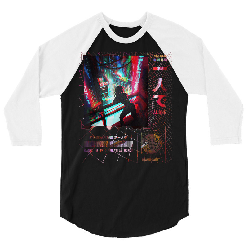 Japanese Indie Alt Aesthetic Grunge Vaporwave Anime Harajuku 3/4 Sleeve Shirt | Artistshot