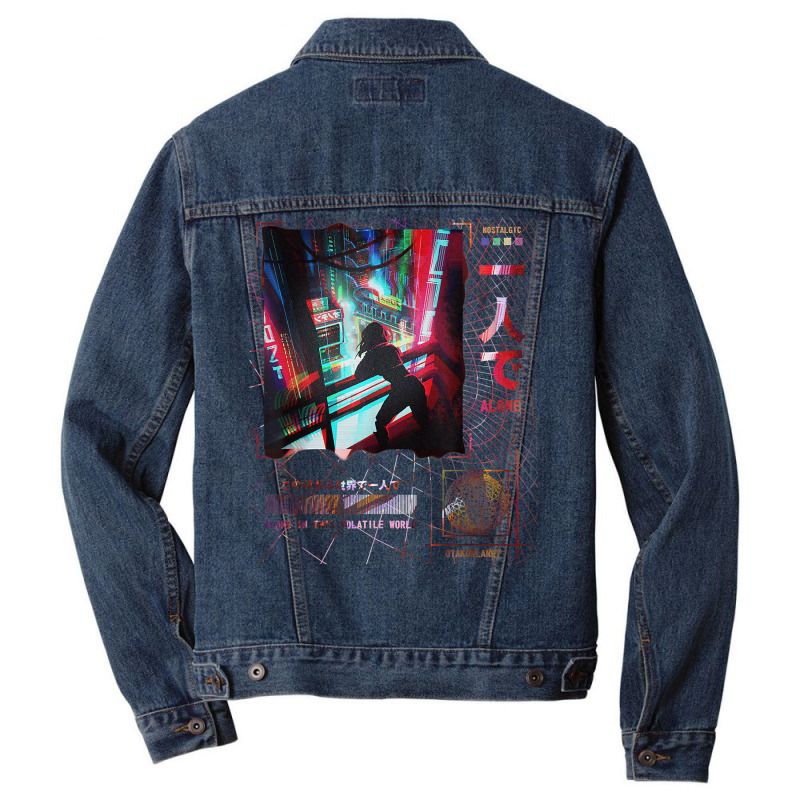 Japanese Indie Alt Aesthetic Grunge Vaporwave Anime Harajuku Men Denim Jacket | Artistshot