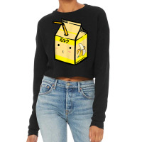 Cute Banana Milk Shake Kawaii Japanese Anime Fan Gift Yellow Cropped Sweater | Artistshot