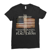 Stand For The Flag Hoodie Kneel For Cross Love Usa Shirt Ladies Fitted T-shirt | Artistshot