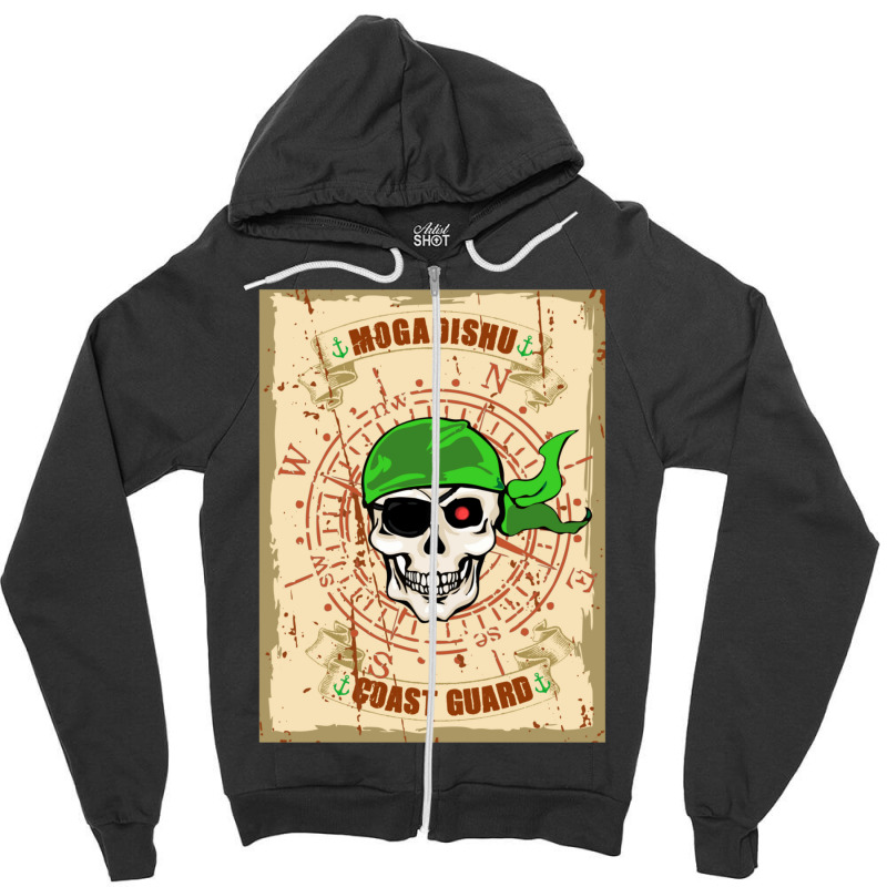 Pirate Mogadishu Coast Guard Zipper Hoodie by ekukaevelsy | Artistshot