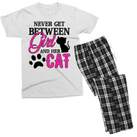 Never Get Between Girl And Her Cat For Light Men's T-shirt Pajama Set | Artistshot