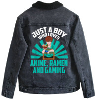 Japanese Ramen Gaming Otaku Kawaii Gamer Boys Kawaii Anime Unisex Sherpa-lined Denim Jacket | Artistshot