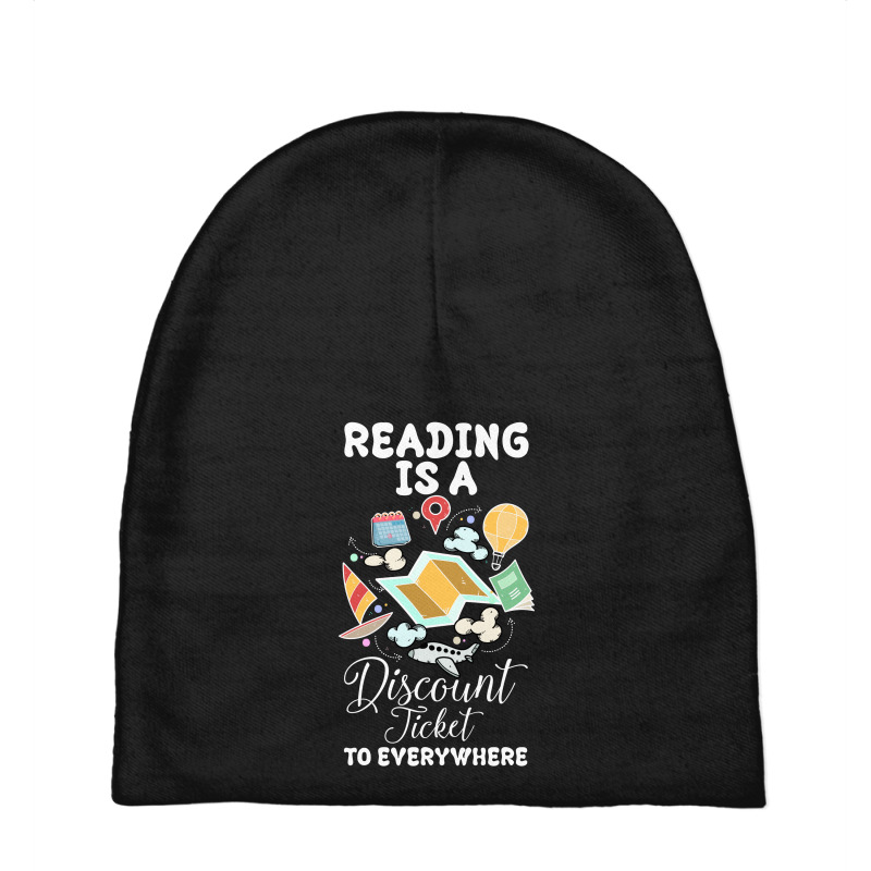 Reading Is A Discount Ticket To Everywhere For Dark Baby Beanies by autlu2024 | Artistshot