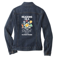 Reading Is A Discount Ticket To Everywhere For Dark Ladies Denim Jacket | Artistshot