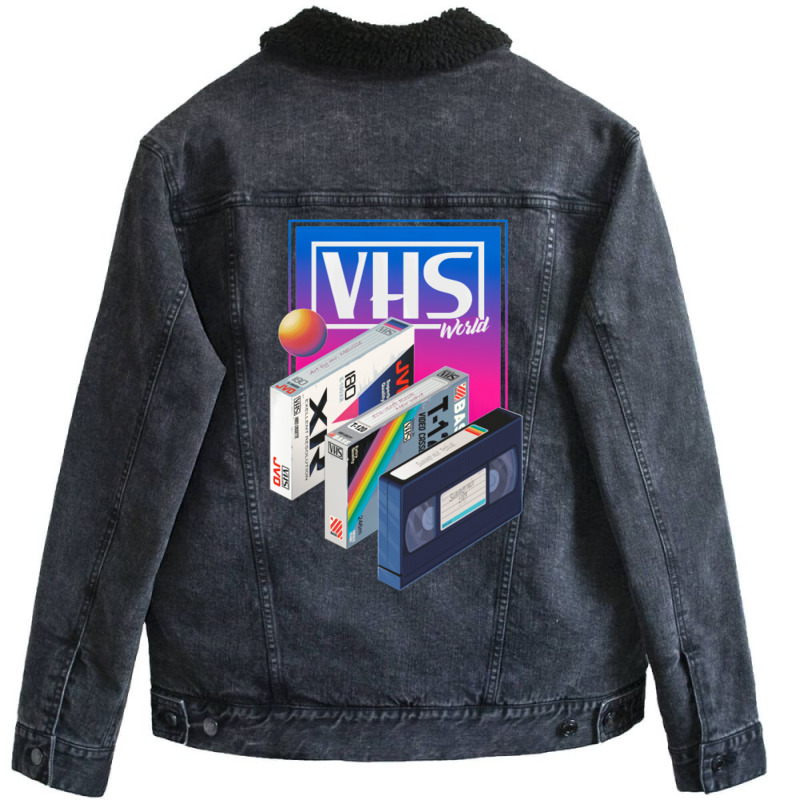 Vhs World Unisex Sherpa-lined Denim Jacket | Artistshot