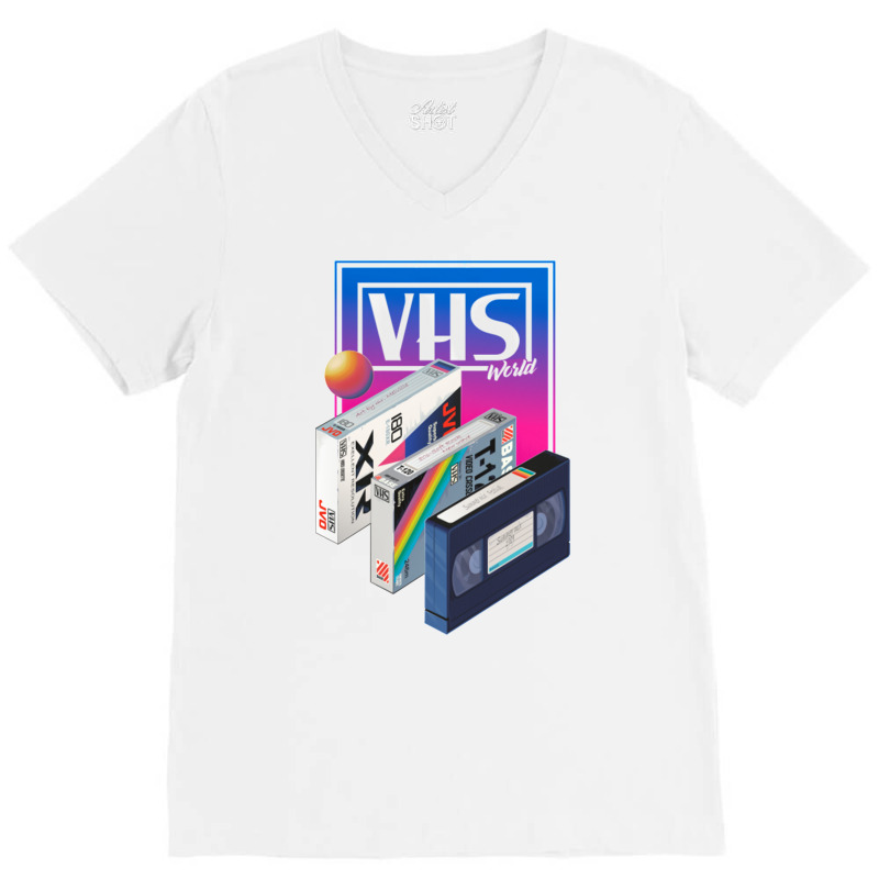 Vhs World V-neck Tee | Artistshot