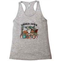 Western Country Cowgirl Simmer Down Cowboy Rodeo Horse Girl Racerback Tank | Artistshot