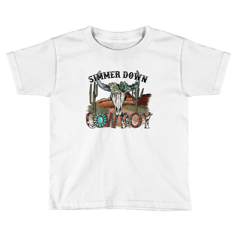 Western Country Cowgirl Simmer Down Cowboy Rodeo Horse Girl Toddler T-shirt | Artistshot