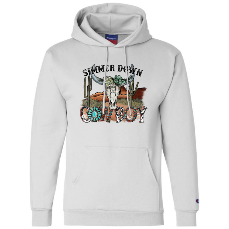 Western Country Cowgirl Simmer Down Cowboy Rodeo Horse Girl Champion Hoodie | Artistshot