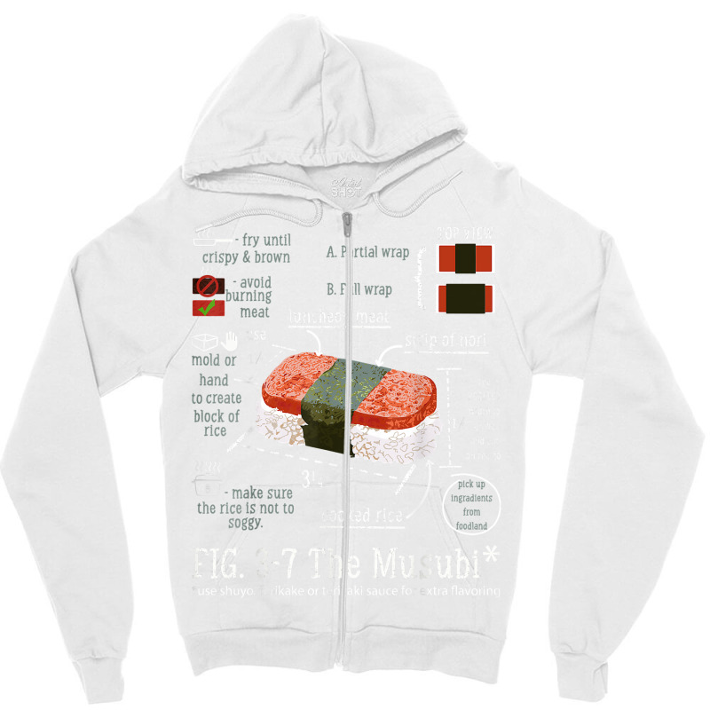 Spam Musubi Food Instruction Diagram Japanese Hawaiian Sushi Zipper Hoodie | Artistshot