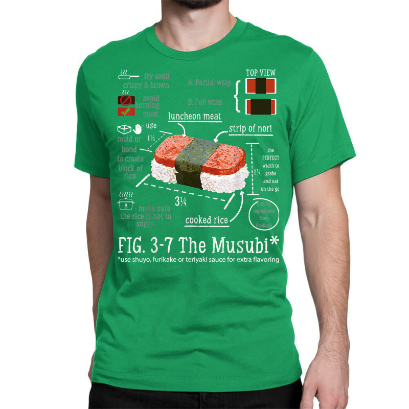 Spam Musubi Food Instruction Diagram Japanese Hawaiian Sushi Classic T-shirt | Artistshot