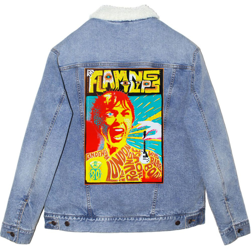 Flaming Lips London Unisex Sherpa-Lined Denim Jacket by refidebossq | Artistshot