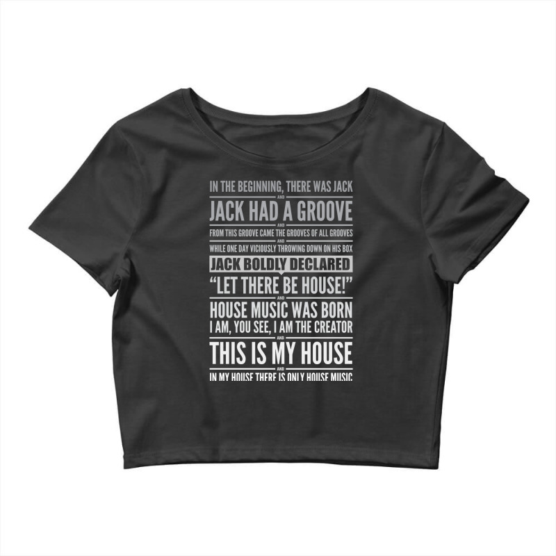 Jack's House  White On Black Crop Top by CharlesZacharias | Artistshot