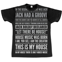 Jack's House  White On Black Graphic T-shirt | Artistshot