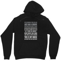 Jack's House  White On Black Unisex Hoodie | Artistshot