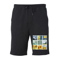 Vincent Van Gogh Painting Grid Fleece Short | Artistshot