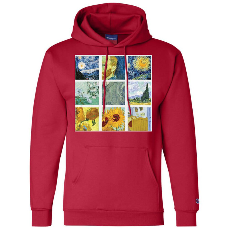 Vincent Van Gogh Painting Grid Champion Hoodie | Artistshot