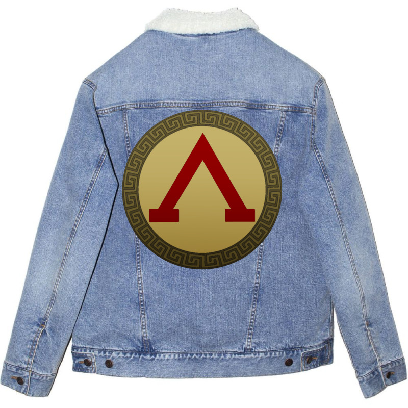 Spartan Warrior Shield Unisex Sherpa-lined Denim Jacket | Artistshot