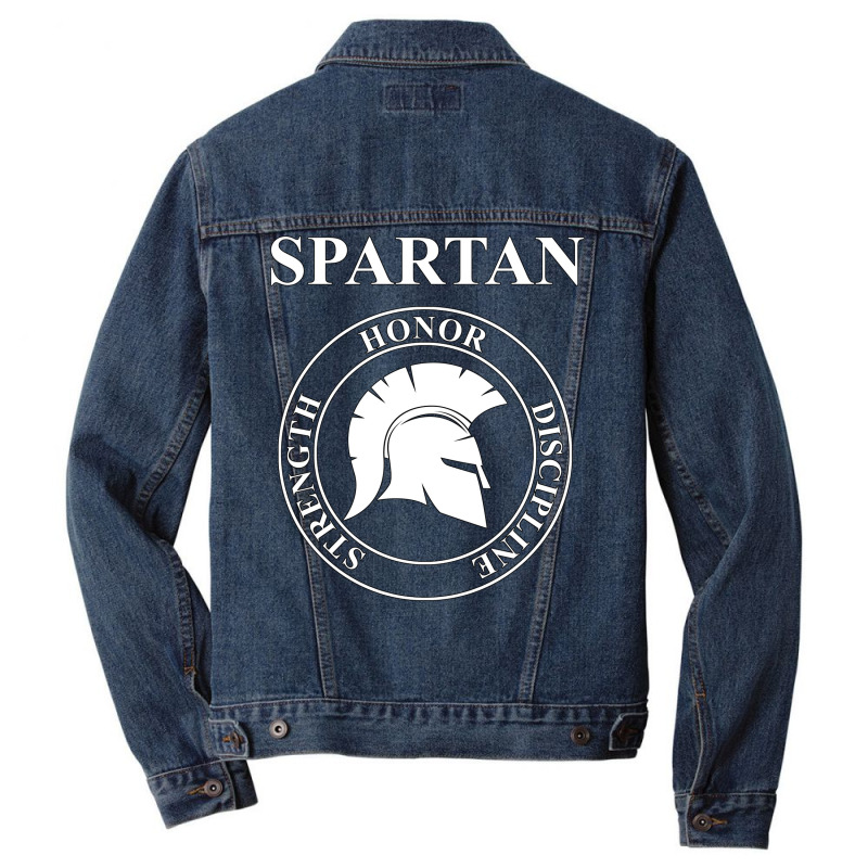 Spartan Warrior Virtues Of Sparta Men Denim Jacket | Artistshot