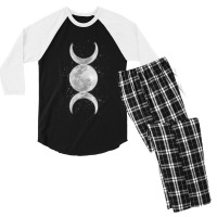 Wiccan Triple Moon Goddess Feminist Pagan Witch Halloween Tank Top Men's 3/4 Sleeve Pajama Set | Artistshot