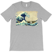 Stylish Vintage Art Great Ocean Wave Hokusai Classic Design T-shirt | Artistshot