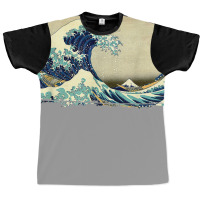 Stylish Vintage Art Great Ocean Wave Hokusai Classic Design Graphic T-shirt | Artistshot