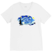 Stylish Vintage Art Starry Night Vincent Van Gogh Classic V-neck Tee | Artistshot