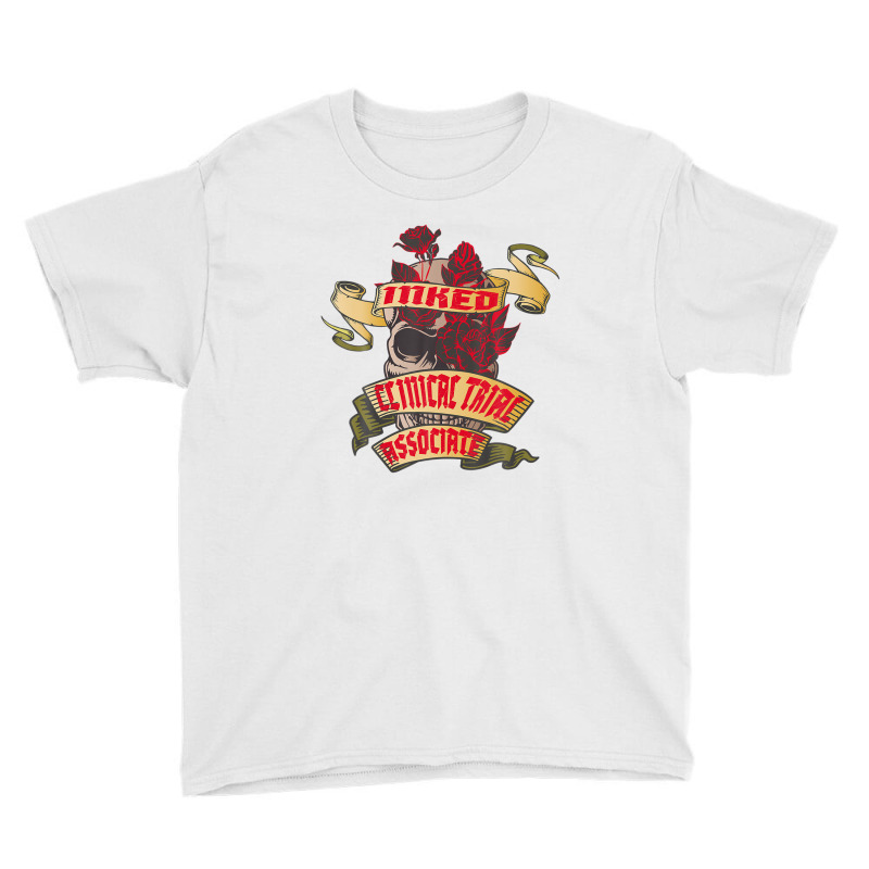 Clinical Trial Associate Inked Skull & Red Roses Tattoo Youth Tee | Artistshot