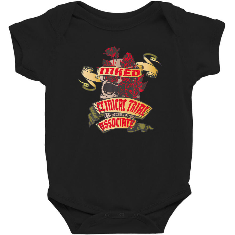 Clinical Trial Associate Inked Skull & Red Roses Tattoo Baby Bodysuit | Artistshot