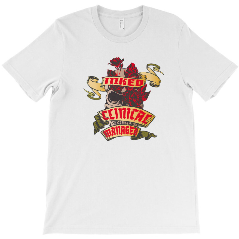 Clinical Manager Inked Skull & Red Roses Tattoo T-shirt | Artistshot