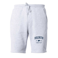 Burlington Connecticut Ct Vintage Athletic Navy Sports Desig Fleece Short | Artistshot