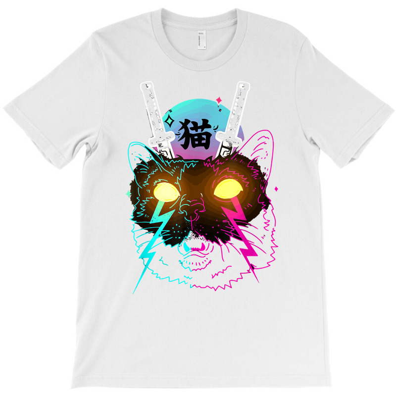 Cyberpunk Cat Kitten Japanese Retro Vaporwave Cats T-Shirt by mintoosaenanf | Artistshot