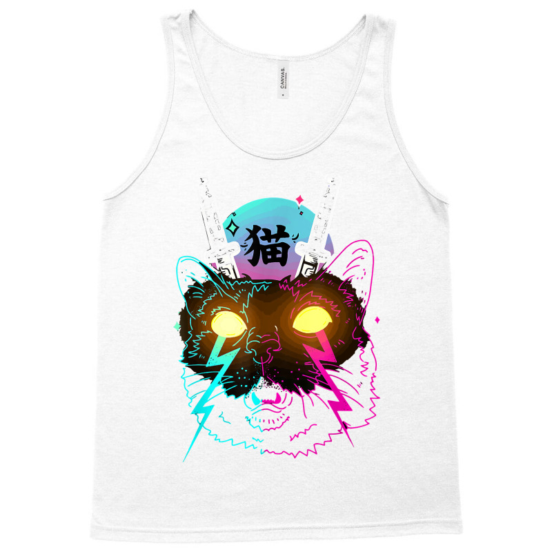 Cyberpunk Cat Kitten Japanese Retro Vaporwave Cats Tank Top by mintoosaenanf | Artistshot