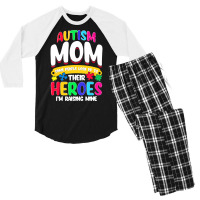 Autism Moms T  Shirt Autism Mom Shirt Some People Look Up To Their Her Men's 3/4 Sleeve Pajama Set | Artistshot