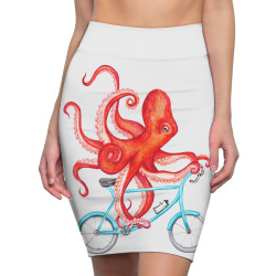 cycling octopus relaxed Pencil Skirts | Artistshot