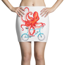 cycling octopus relaxed Mini Skirts | Artistshot