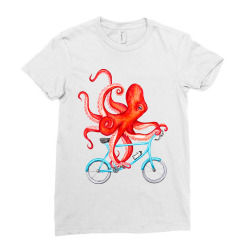 cycling octopus relaxed Ladies Fitted T-Shirt | Artistshot